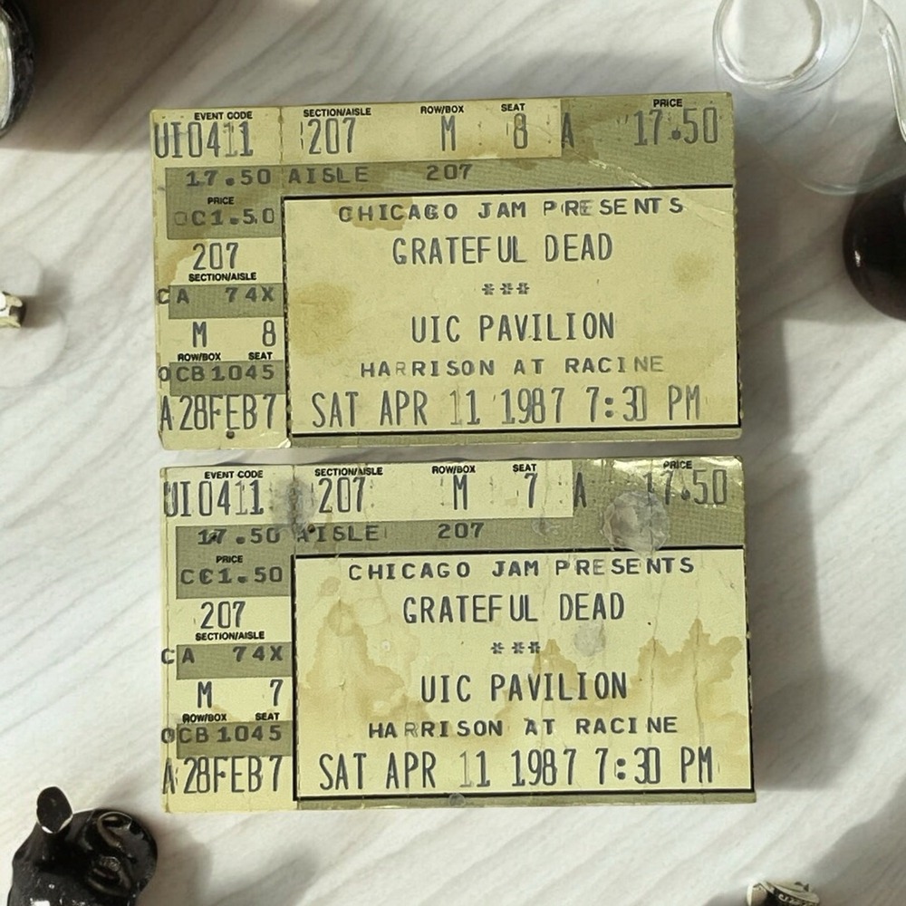Vintage Grateful Dead 1987 Concert Tickets UIC Pavilion Chicago Lot of 2